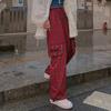 Pantaloni cu carouri Femei Imbracaminte de strada japoneza Punk Pantaloni Cargo Femei Lanț hippie Harajuku Indie Y2K Estetică Hip Hop
