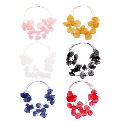 Collar Gargantilla Exagerado con Colgante de Pétalos de Flor Cadena para Clavícula Regalos de Vacaciones