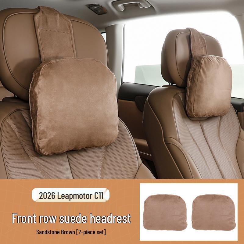 Suede Car Headrests & Lumbar Supports for Leapmotor C11 Models – Interior Accessories & Decorative Items.