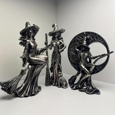 Halloween Hexenfiguren Gotische Halloween Harzfigur Retro Magier Dekor Festival Sammlerstück Heimdekoration für Schreibtisch