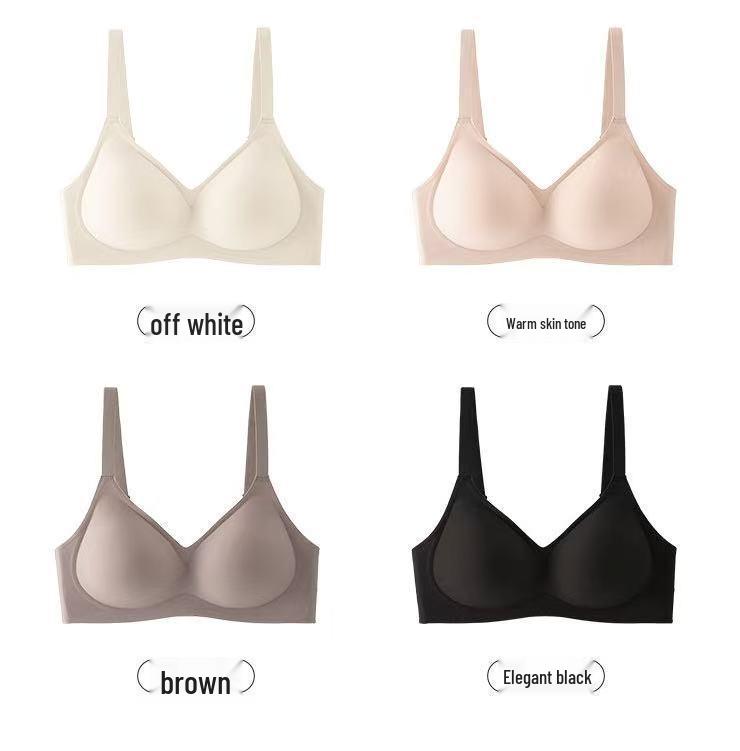 Seamless Push-Up Comic Bra for Small Chests, Side Support, Outward-Expanding, Fixed Cup