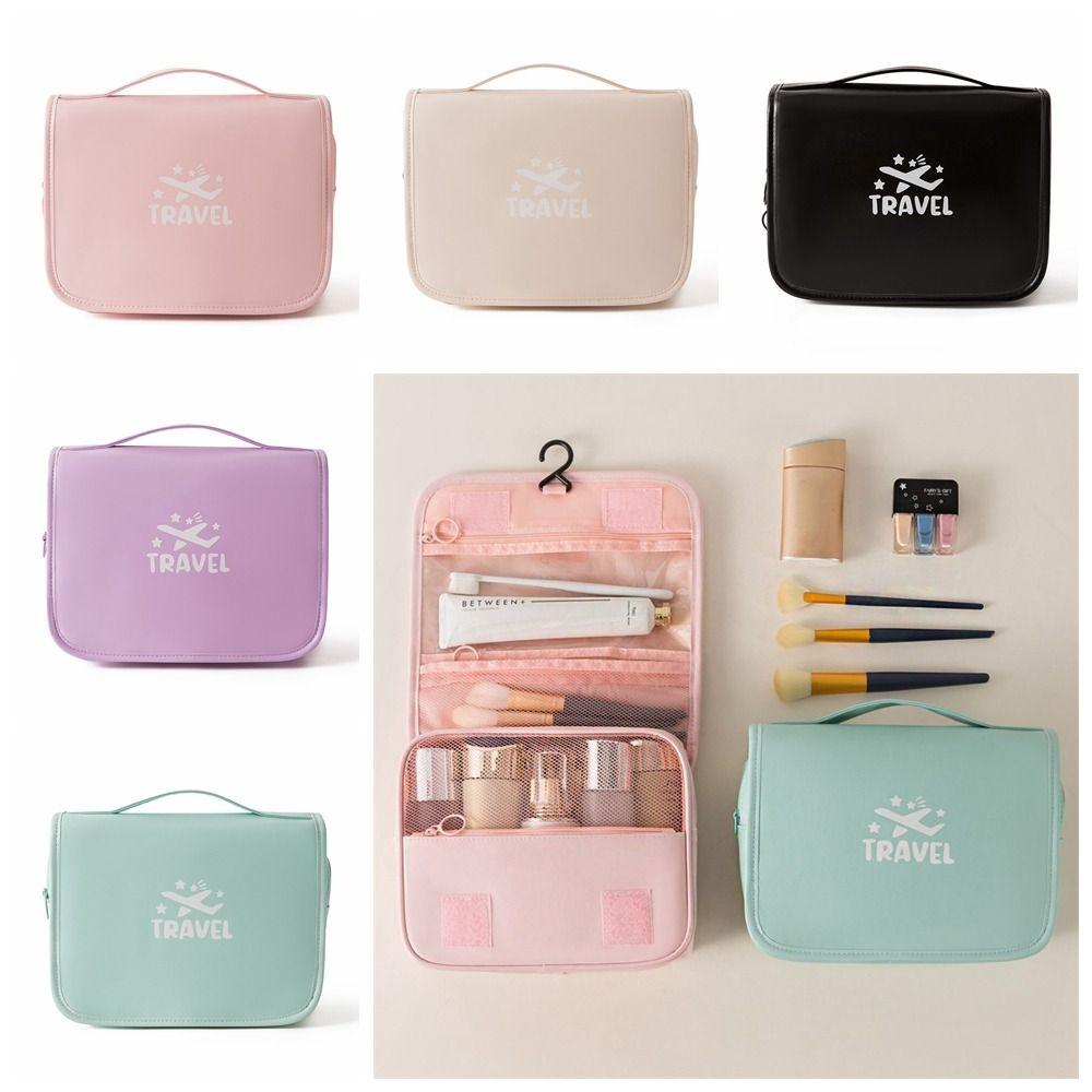 

Сумка для хранения из искусственной кожи с крючком, косметичка на молнии, дорожная сумка для мытья посуды, модная косметичка, дорожная сумка