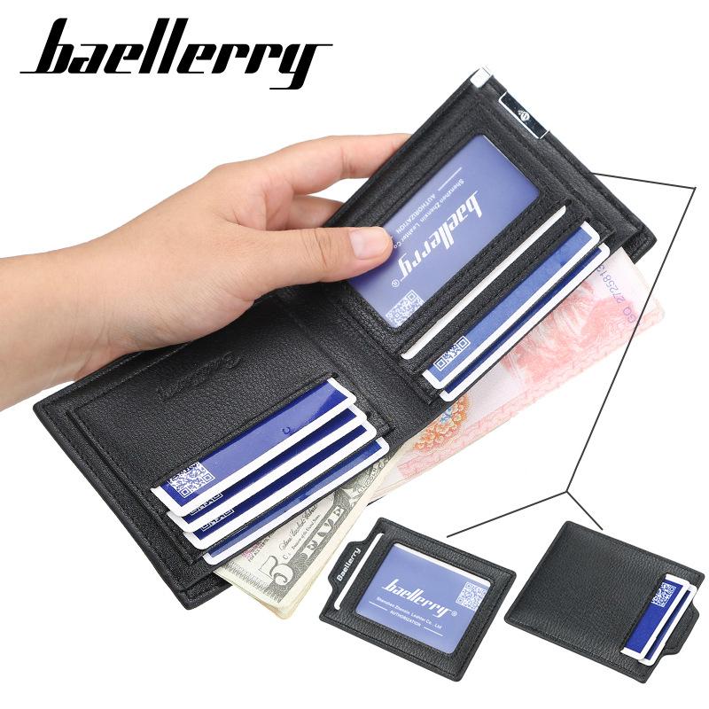 

Baellerry Pu Кожаные мужчины Короткие кошельки Малый держатель карты Кошелек Clutch
