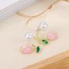 2026 Pearl Stud Earrings Spring and Summer Sweet Light Luxury Tulip Femininity Alloy Flower Internet Celebrity Earrings Earrings Wholesale