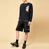 Li Ning Sports Basketball Series Logo Print Locker geschnittenes Langarm-T-Shirt Herbst Unisex Oberteile Schwarz AHSR823-2