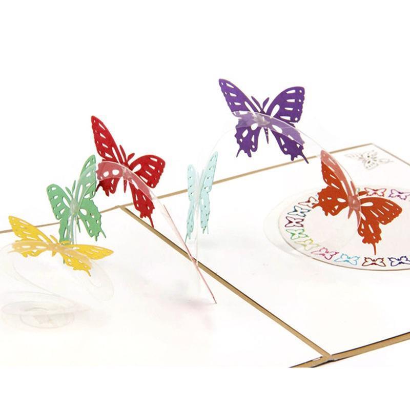 10Pcs 3D Pop Up Card Butterfly Happy Anniversary Birthday Valentine Christmas for Her