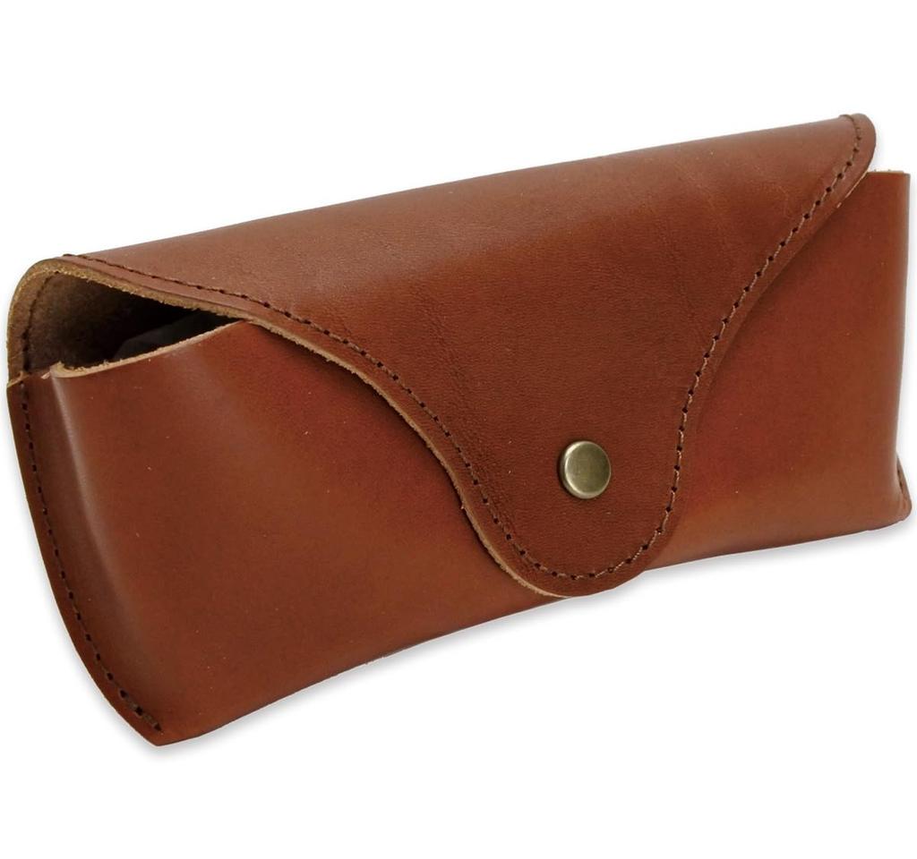 soft Tochigi leather eyeglass case for men and A great gift for Stylish, lightweight, women. anyone. (Chocolate)