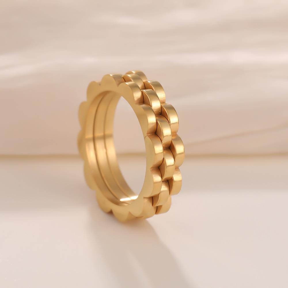 European and American Niche Gear Titanium Steel Ring, Hip-hop Minimalist Style,  Fashion Stainless Steel Finger Ring