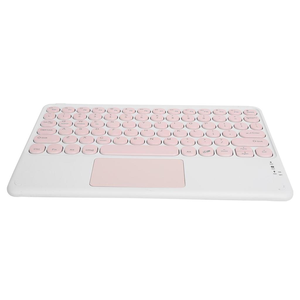 Bluetooth Keyboard Touchpad Round Keycap with Ergonomic Design Stable Connection 10inPink
