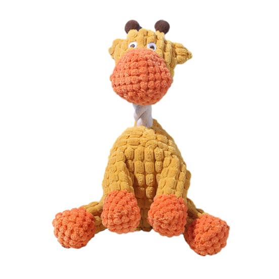 Plush Animal Dog Toy Squeaky Donkey Dog Giraffe Dog Chew Toy Stuffed Animal Toy for Puppy Teething Interactive Tug-of-War