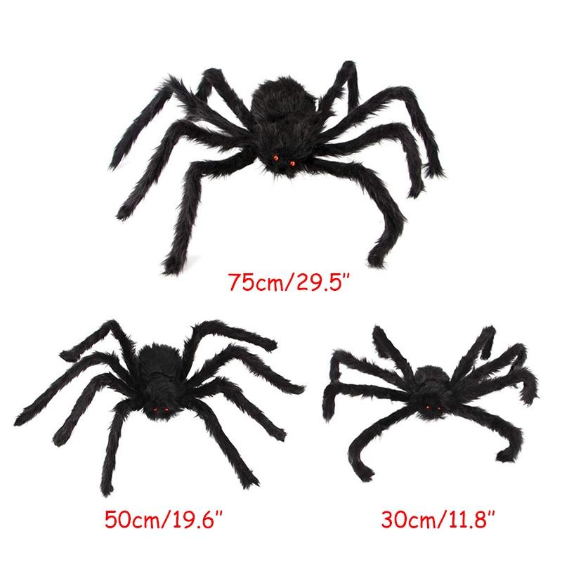 Halloween Large Plush Spider Horror Halloween Decoration Party Prop Outdoor Giant Spider Decor Chamber Prank Black Spider