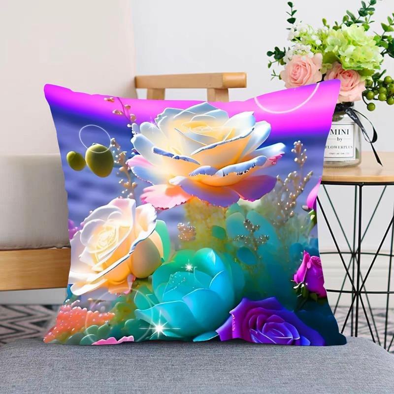 

Наволочка с розой для украшения общежития, офиса, гостиной, дивана, домашней наволочки 45x45cm