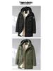 Men's Plus Size Hooded Winter Jacket - Thick, Plush, Water/Wind/Cold-Resistant, Mid-Length for Larger Sizes