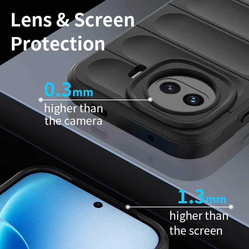 KEYSION Heavy Duty Shockproof Matte Phone Case for IQOO 15R 5G Anti-skid Soft Silicone Phone Back Cover for IQOO Z11 Turbo