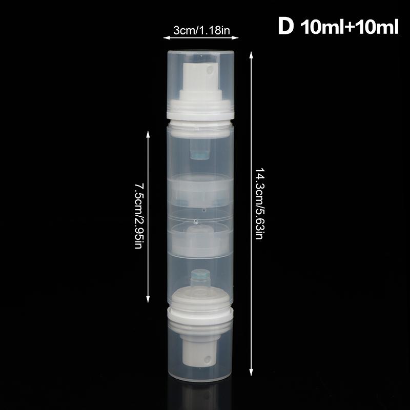5ml/10ml Double Headed Vacuum Press Type Spray/Lotion Packaging Bottle Refillable Makeup Cosmetics For Cream Gel Container