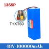 48V 13s5p 100ah Lithium Battery Pack 48v 100000mAh 250W-2000W Citycoco Motorized Scooter Batteries Built in 50A BMS