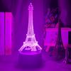 Paris Eiffel Tower 3d Illusion Led Baby Night Light Color Changing Bedroom Decor Lights Unique Birthday Gift Table Usb Lamp