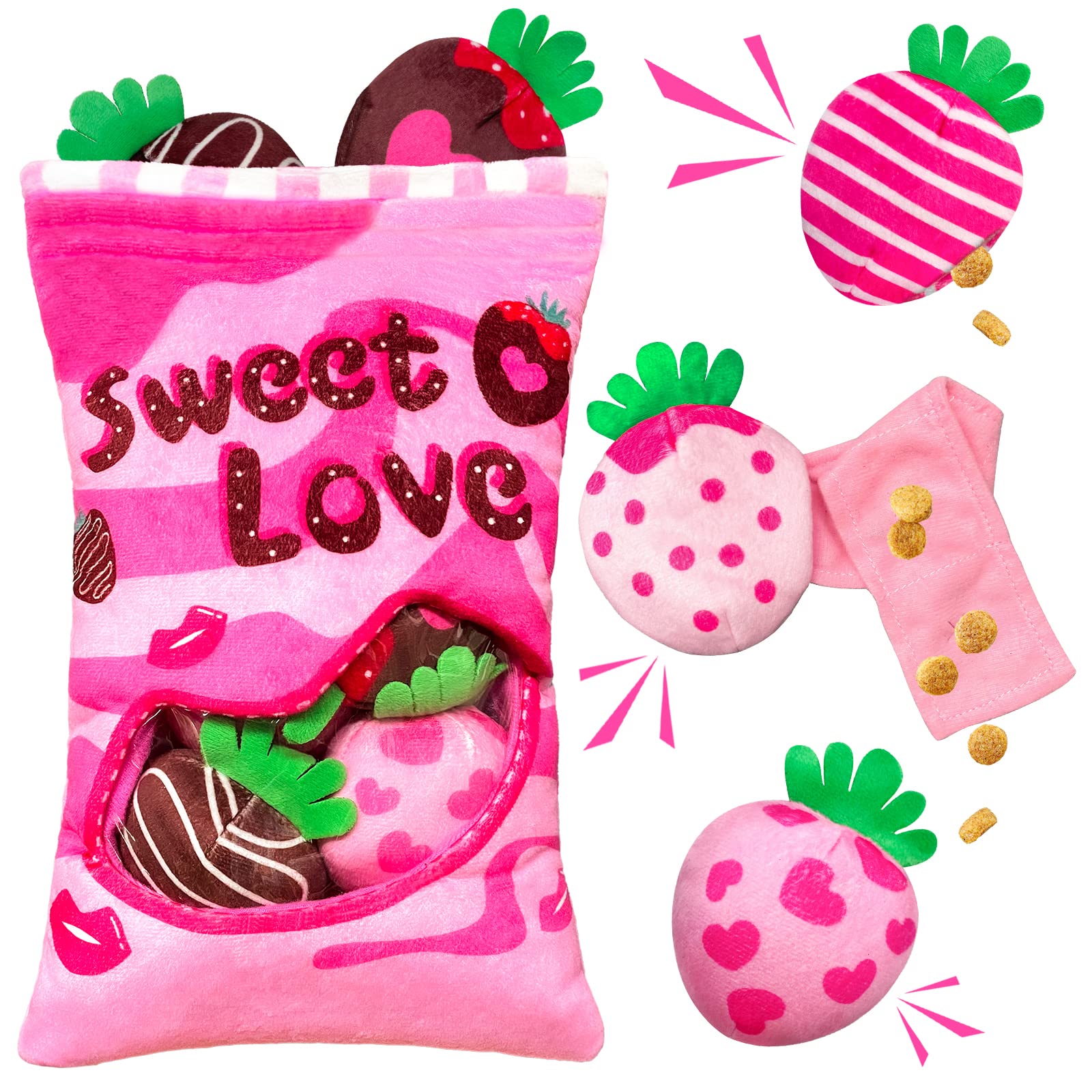 

Lepawit Набор пищащих развивающих игрушек для маленьких собак, жевательные игрушки из безопасного материала в форме клубники, 7, звуки, пазл, игрушка, щенок, собака, игрушка,