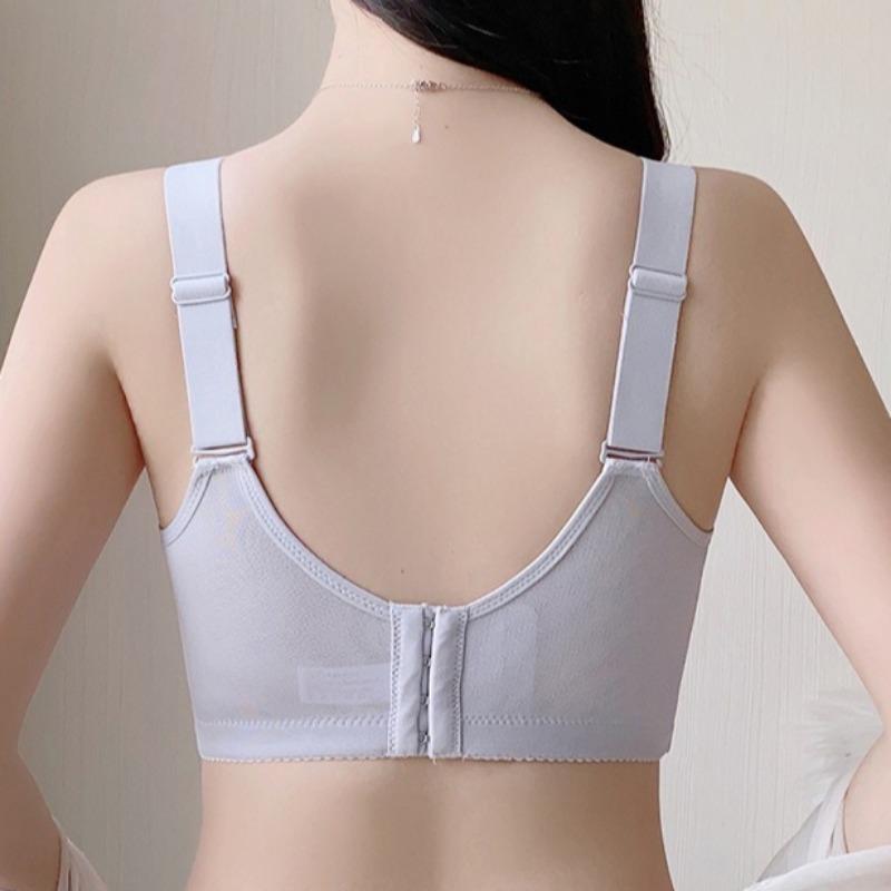 Big Breasts Show Small Underwear Women's Summer Thin Section Gathered Without Steel Ring Seamless Large Size Anti-glare and Anti-sagging Bra