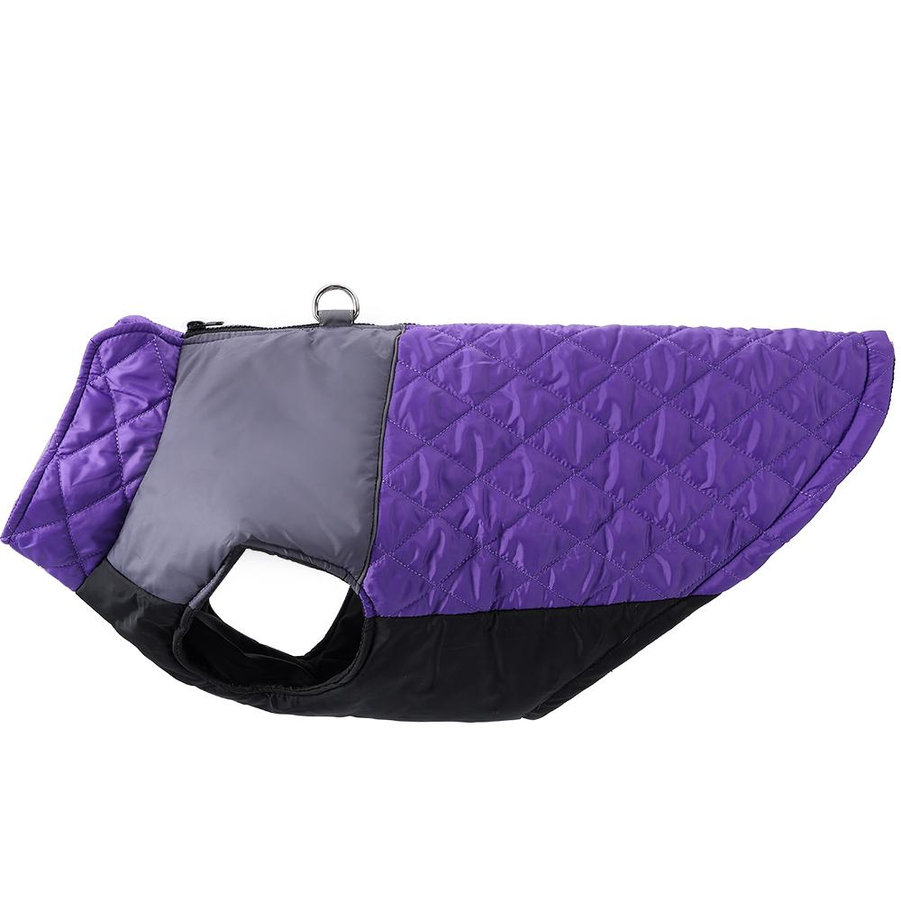 Winter Warm Dog Clothes Lattice Contrast Color Big Dog Vest Jacket Reflective Splicing D-ring Pug Outfits Autumn Big Puppy Coat