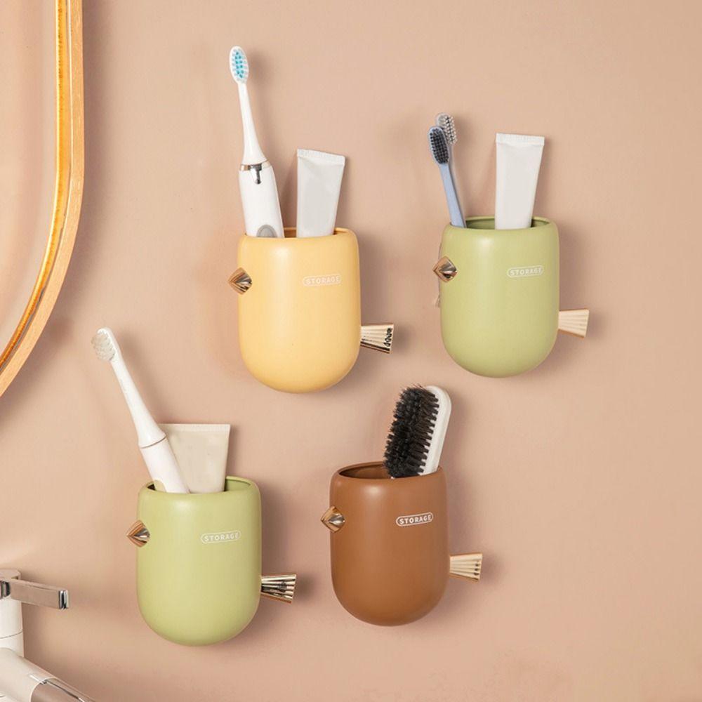 

Plastic Toothbrush Holder Wall Mounted Wall Storage Rack Simple Toothpaste Storage Rack for Home