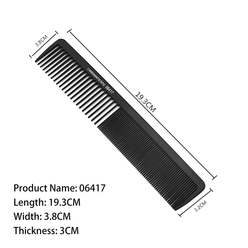 Black Professional Hair Cutting Comb Anti-Static Flat Head Cutter Comb Finetooth Haircut Brush Salon Tools Barber Hair Accessor
