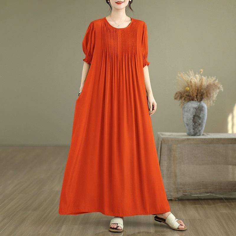 

Платья винтажные больших размеров с коротким рукавом, новинки, для женщин, повседневные, свободные, макси, длинные, летние