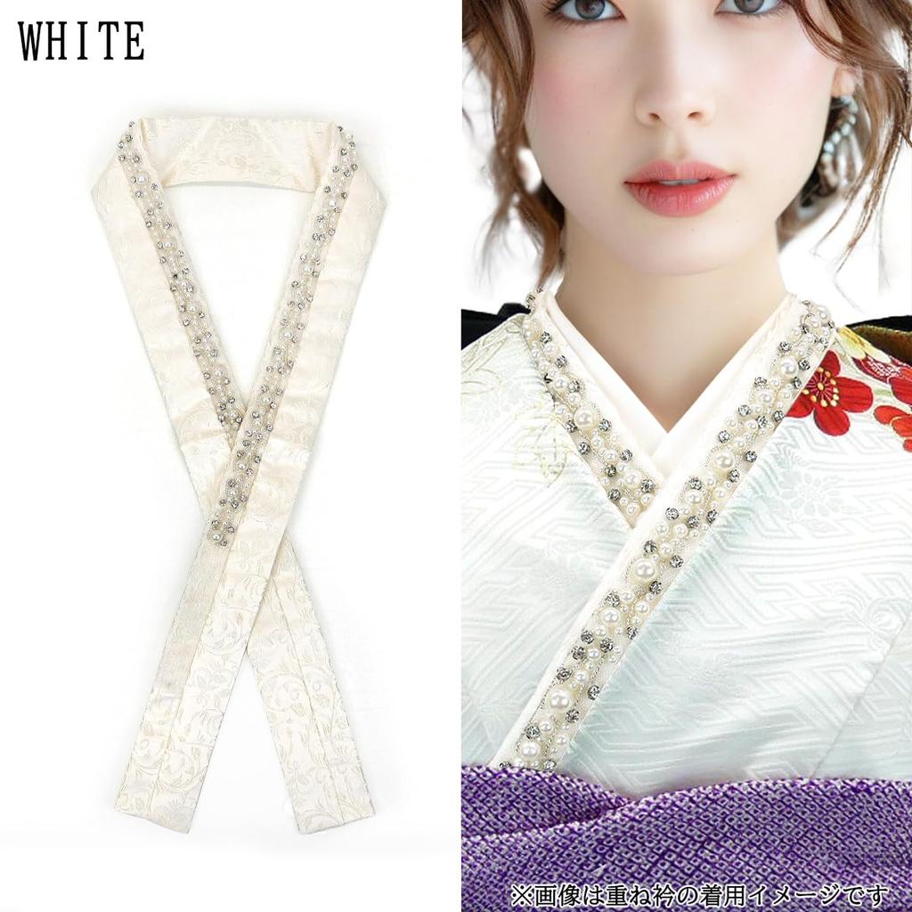 Layered Pearl Crystal Background Includes Attachment Made in Visiting Lace Coming of Age Layered Collar [Kyoto Usagido] Collar, Beads, Glass, Pattern,