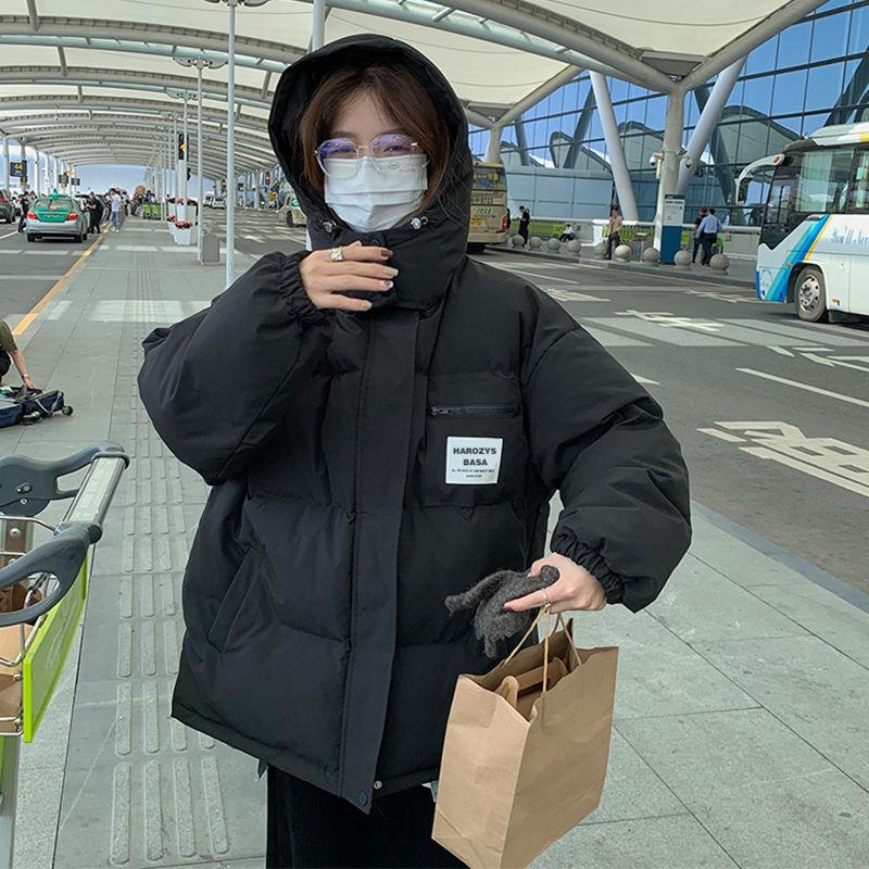 Verdickter Brotmantel mit Kapuze im koreanischen Stil, lockere, mit Baumwolle gefütterte Winterjacke für Studentinnen