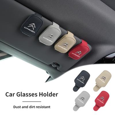 Car Visor Sunglasses Clip Leather Glasses Holder Accessories For Citroen C4 C3 C5 C2 Berlingo Celysee Cactus Picasso Aircross