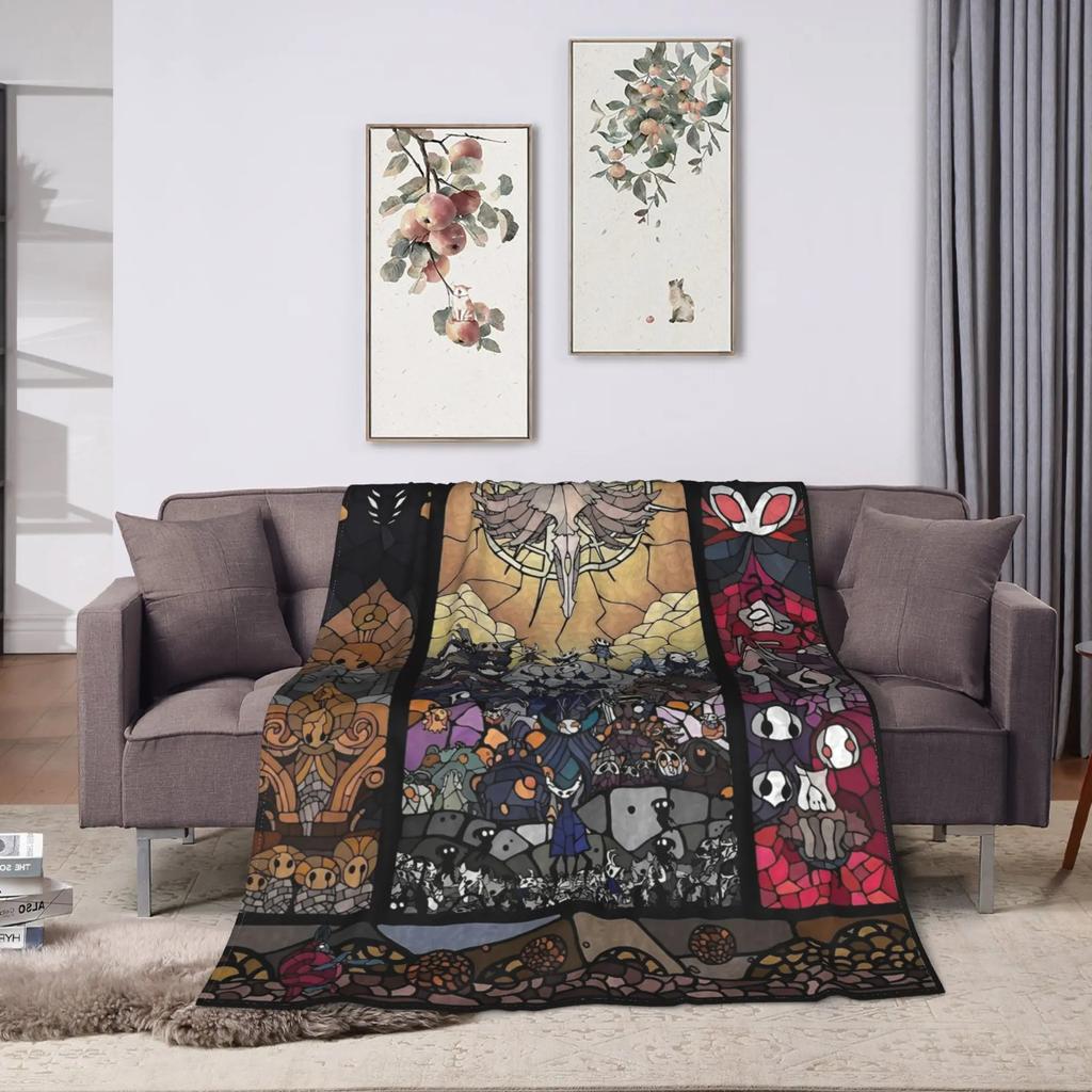 Hollow Knight Silk Song Fran Velvet Blanket for Autumn and Winter Breathable Super Warm Sofa Bed Blanket Warm and Soft Plush Bla