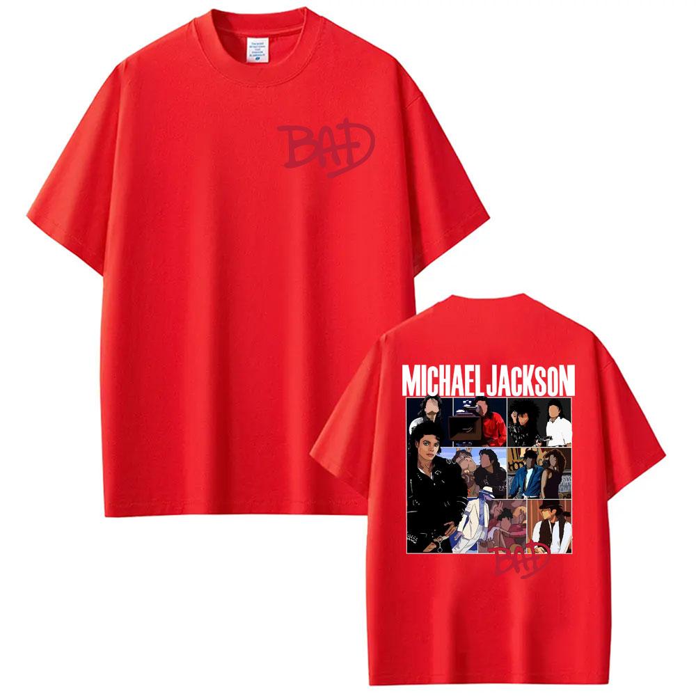 

Michael Jackson Bad Era Graphic Tshirt Unisexs Womens Clothing Retro Street Hip Hop T Shirts High Quality Casual Cotton T Shirts XL