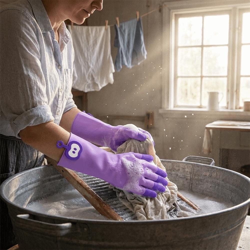Hanging Dishwashing Gloves Waterproof Cleaning Gloves Comfortable Household Gloves Dishwashing