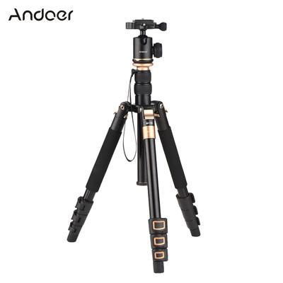 Andoer 140cm/55in Travel Tripod for Camera Aluminum Alloy Tripod Stand with Detachable Monopod