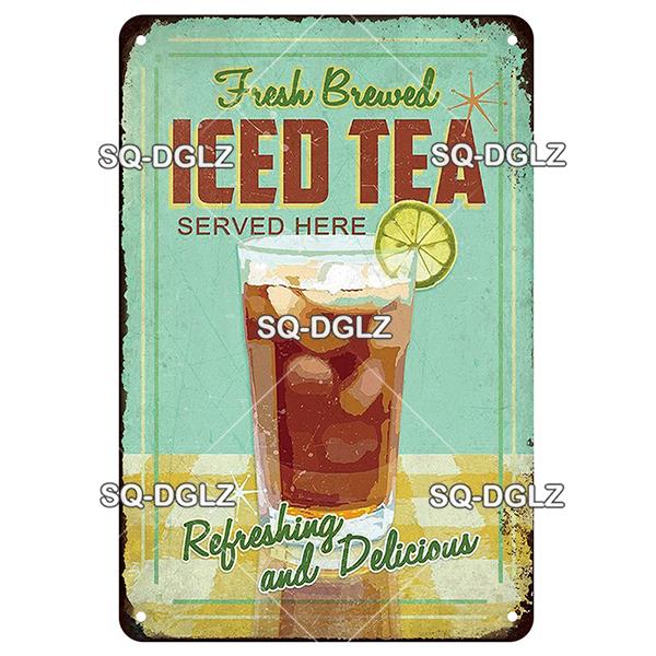 [SQ-DGLZ] Milkshake Metal Sign Vintage Plaque Tin Sign Wall Decoration Home Decor Bar Sign Home Decor Ice Cream Poster