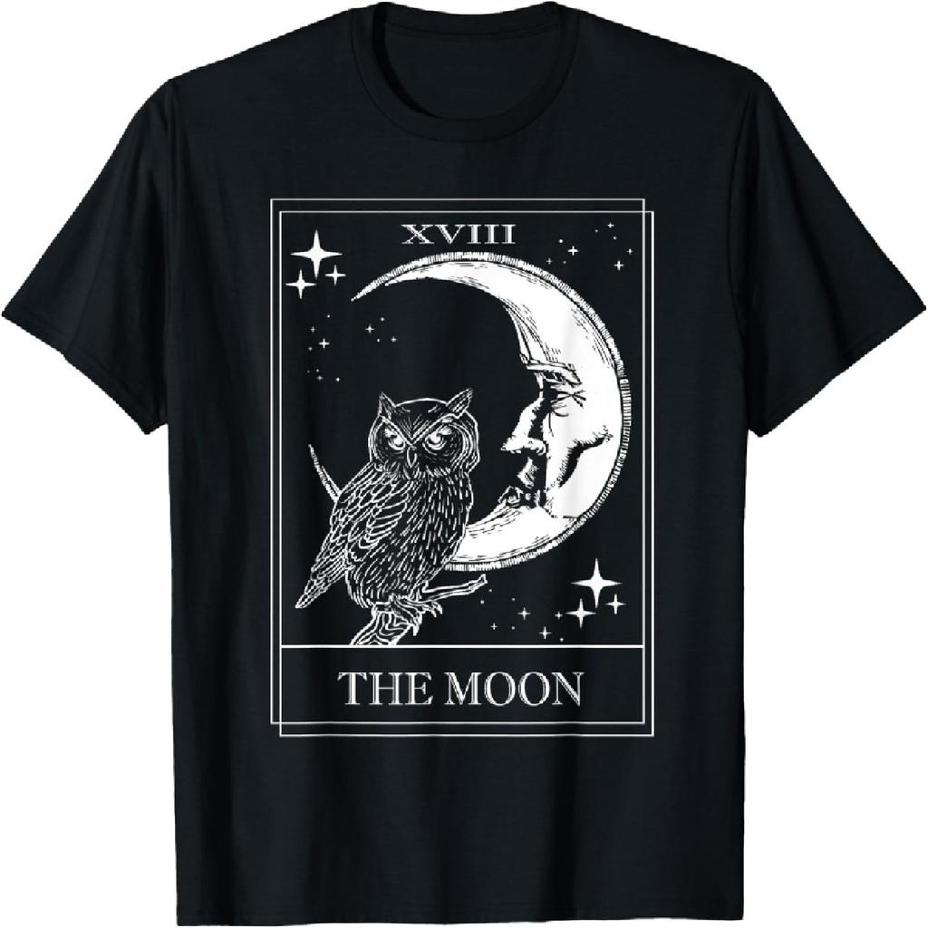 Goth Tarot Card crescent moon XVIII 18 with Owl T-Shirt