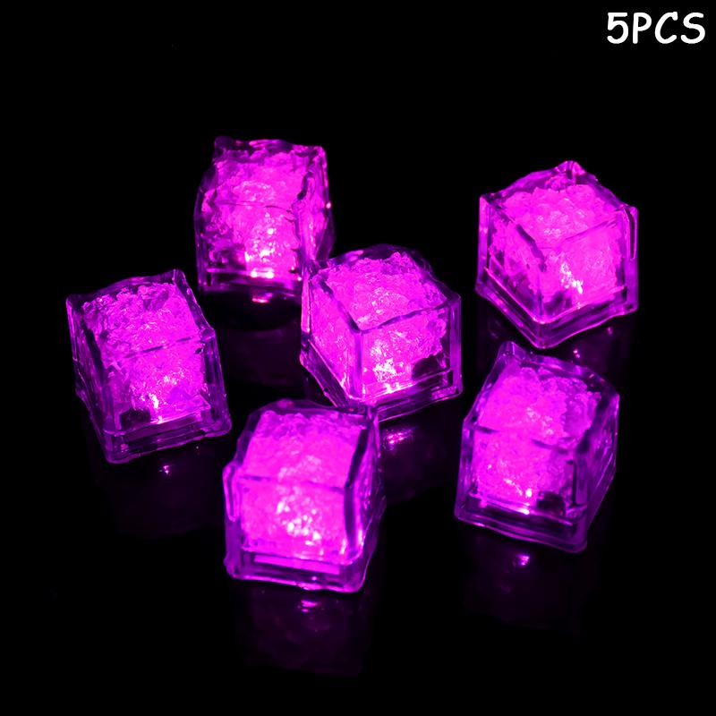 5/10pcs Led Ice Cube Waterproof Multicolor Flashing Glow In The Dark Ice Cube for Wedding Party Wine Bar Drinking Decoration