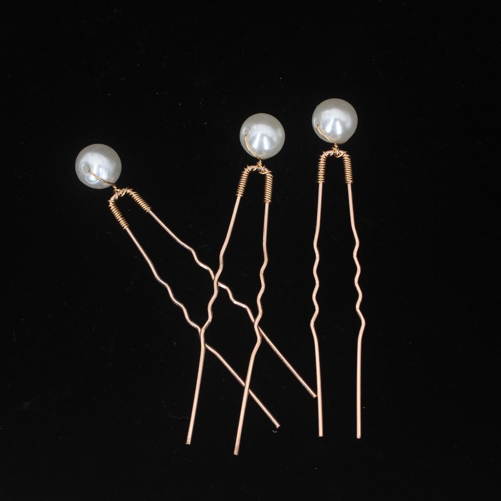 Women U-shaped Hairpin Pearl Barrette Clip Hairpins Leaf Bridal Hair Jewelry Accessories DIY Wedding Hairstyle Design Tools Gift