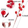 50Pcs Bright Color Faux Berry Branches 7 Head Fake Flowers Lifelike Simulation Berry  Holiday Season