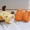 Adorable Yellow Plush Keychain Toy With Delicious Pancake And Meat Design Perfect For Collectors