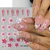 5D Embossed Nail Art Stickers Sun Flower Nail Decals Engraving Floral Nail Slider Tips