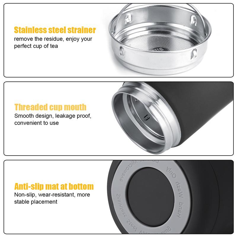 Rostfritt stål Vakuum värmeisolerad resemugg Flaskflaska kaffekopp