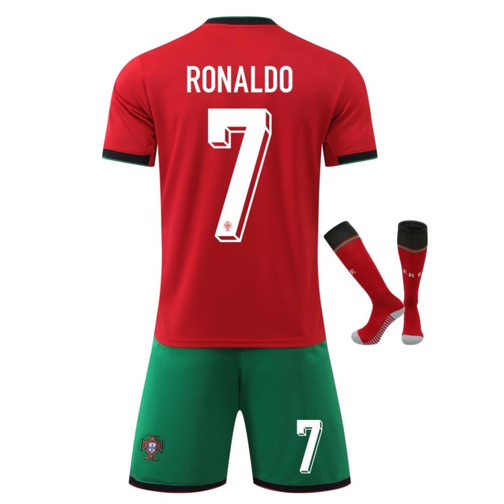 Portugal Ronaldo Kids Sportswear Soccer Jersey Red