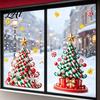 Weatherproof Balcony Stickers Christmas Tree Window Decals Candy Striped Snowflake Wall Stickers Waterproof Festive Home Decor PVC Removable