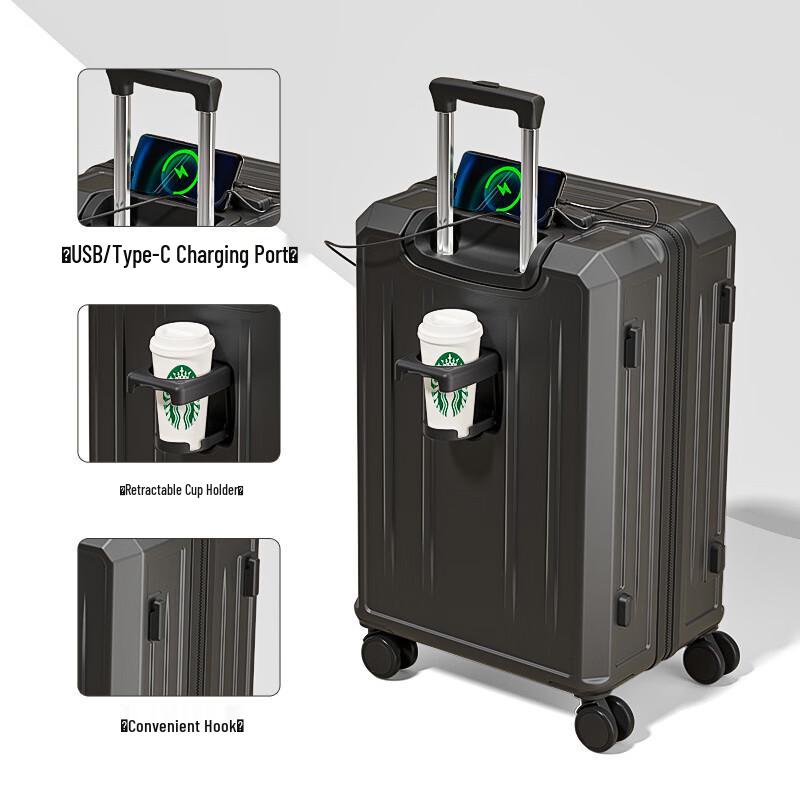 Ruyi Shi Multi-functional Solid Color Luggage 28 Inch