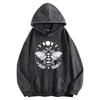Bee Graphic Print 400G Vintage Washed Hoodie Unisex Oversized Streetwear Pullover Fall/Winter Collection