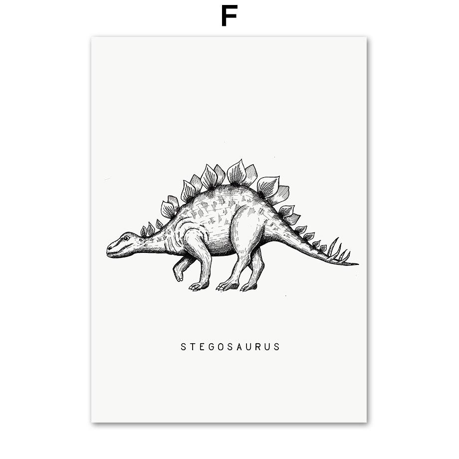 Retro Dinosaurier T-Rex Flugsaurier Triceratops Wandkunst Leinwandmalerei Nordische Poster und Drucke Bilder Baby Kinder Jungenzimmer Dekor