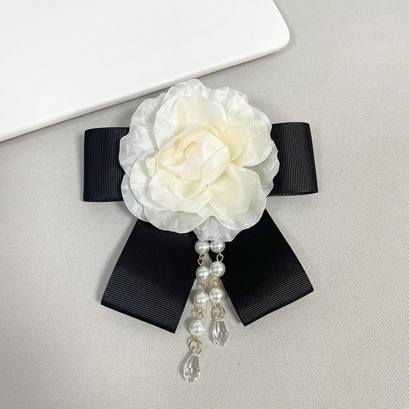 1Pc Pearl Women Rose Flower Casual Party Accessories Mother's Day Gift Botanical Pins Brooches Fabric