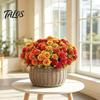 Lifelike Artificial Plants for DIY Crafts Mums Flowers Outdoor, UV Resistant Fake Fall Chrysanthemums Home Decor Marigold Plant, Autumn Floral