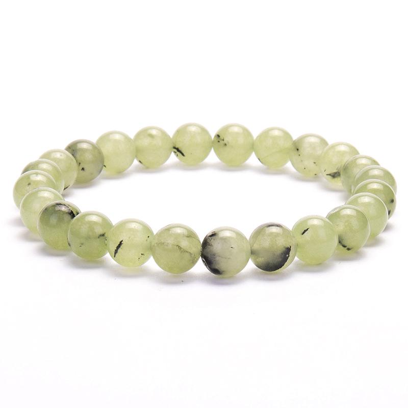 New European & American Style Cross Bracelet, 8MM Natural Stone Beaded Fashion Accessory